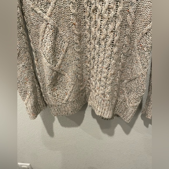 Women’s Treasure & Bond Tan Speckled Cable Crewneck Sweater Size Extra Small - Picture 5 of 9